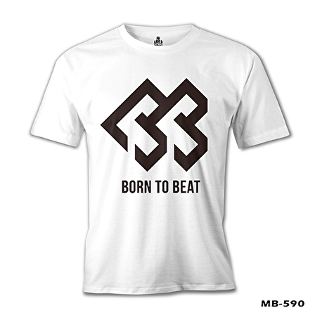Born to Beat - Logo Beyaz Erkek Tshirt