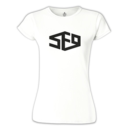 SF9 - Logo Beyaz Bayan Tshirt