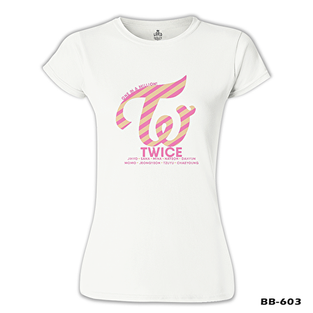 Twice - Logo Beyaz Bayan Tshirt