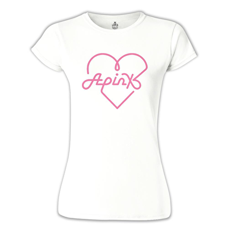 Apink - Logo Kalp Beyaz Bayan Tshirt