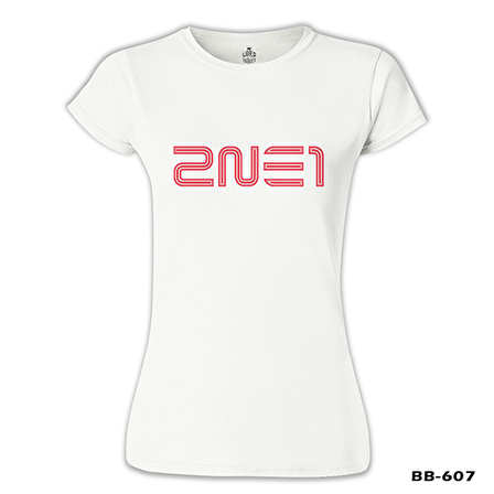 2NE1 - Logo  Beyaz Bayan Tshirt