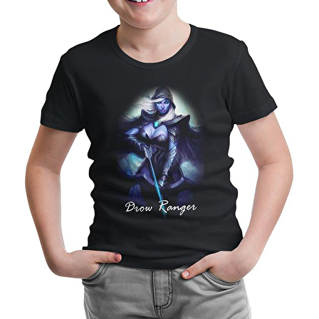 Dota 2 - Drow Ranger Siyah Çocuk Tshirt