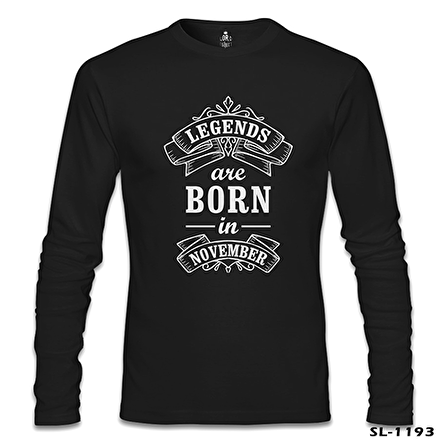 Burç - Born in November Legends Siyah Erkek Sweatshirt