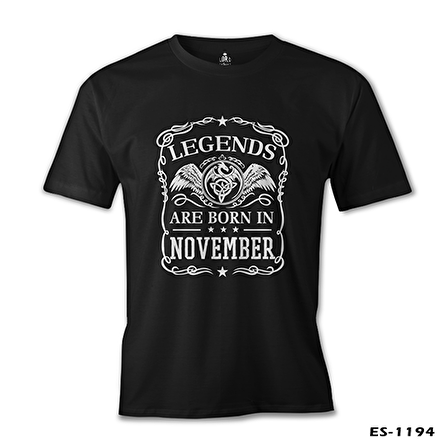 Burç - Born in November Crown Siyah Erkek Tshirt