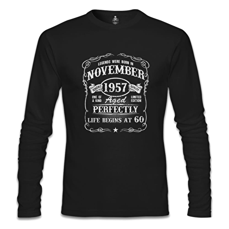 Burç - Born in November 60 Siyah Erkek Sweatshirt