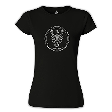 Burç - Scorpio M Siyah Bayan Tshirt