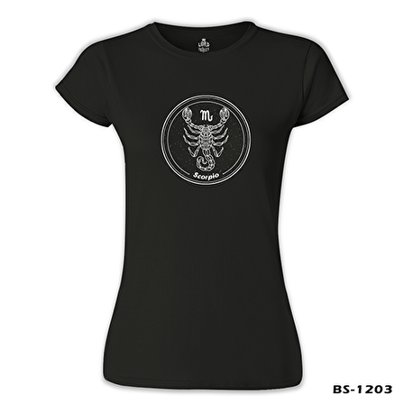Burç - Scorpio M Siyah Bayan Tshirt