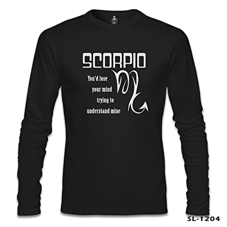 Burç - Scorpio Lose Mind Siyah Erkek Sweatshirt