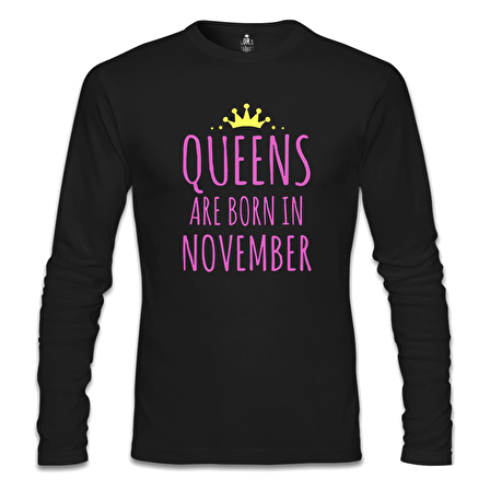 Burç - November Queens Siyah Erkek Sweatshirt