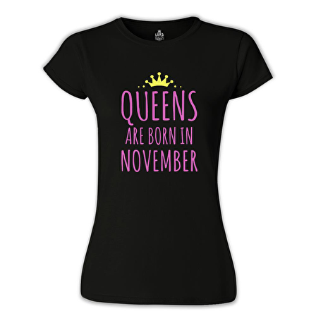 Burç - November Queens Siyah Bayan Tshirt