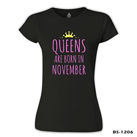 Burç - November Queens Siyah Bayan Tshirt