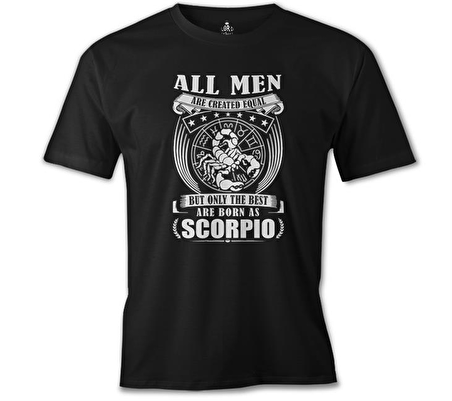 Burç - Born as Scorpio Siyah Erkek Tshirt