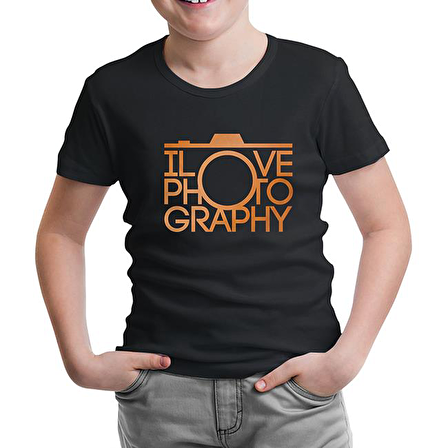 lOvePhOto Siyah Çocuk Tshirt