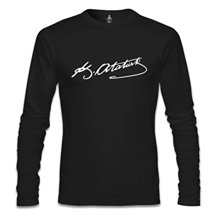 Atatürk İmza Siyah Erkek Sweatshirt