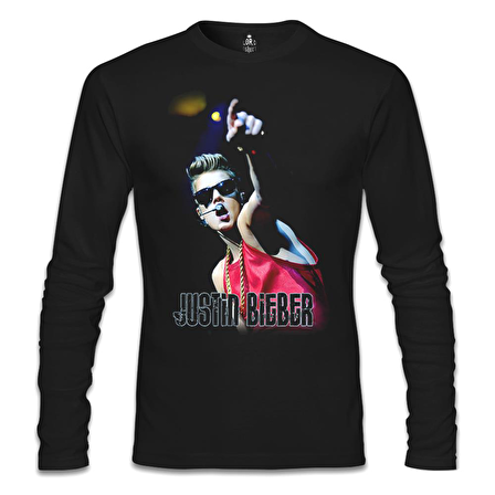 Justin Bieber Siyah Erkek Sweatshirt