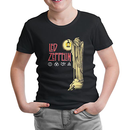 Led Zeppelin - Stairway to Heaven Siyah Çocuk Tshirt