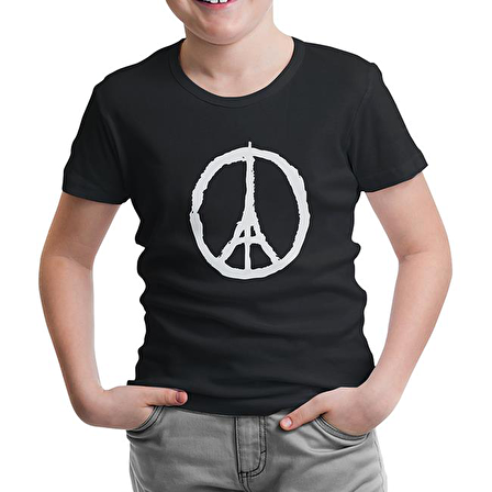 Paris - Peace Siyah Çocuk Tshirt
