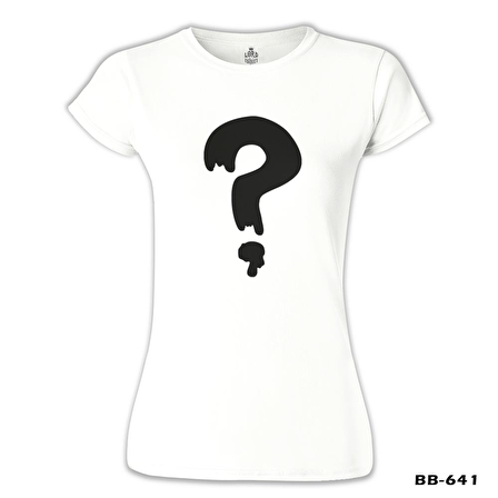 Esrarengiz Kasaba - Soru İşareti Beyaz Bayan Tshirt