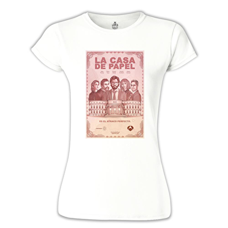 La Casa De Papel - Perfecto Beyaz Bayan Tshirt