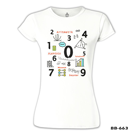 Matematik - Aritmetik Beyaz Bayan Tshirt