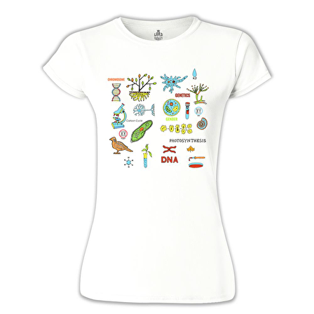 Biyoloji - DNA Beyaz Bayan Tshirt