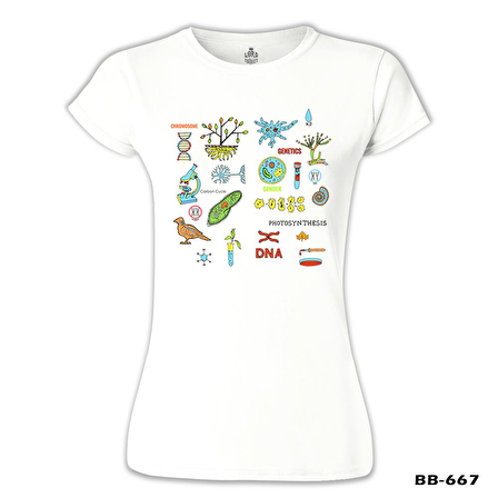 Biyoloji - DNA Beyaz Bayan Tshirt