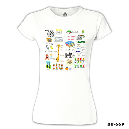 İngilizce - Sınavlar Beyaz Bayan Tshirt