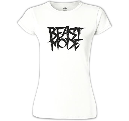 Bodybuilding - Beast Mode Beyaz Kadın Tshirt