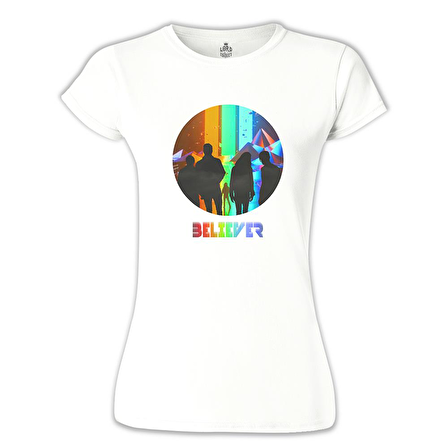 Imagine Dragons - Believer Beyaz Bayan Tshirt