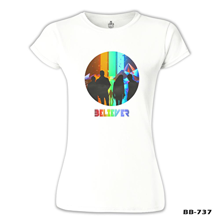 Imagine Dragons - Believer Beyaz Bayan Tshirt