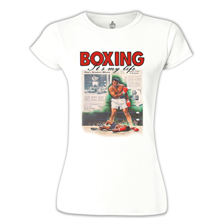Muhammad Ali - My Life Beyaz Bayan Tshirt