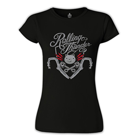 Rolling Thunder Siyah Bayan Tshirt