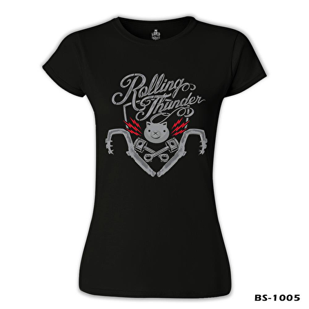 Rolling Thunder Siyah Bayan Tshirt