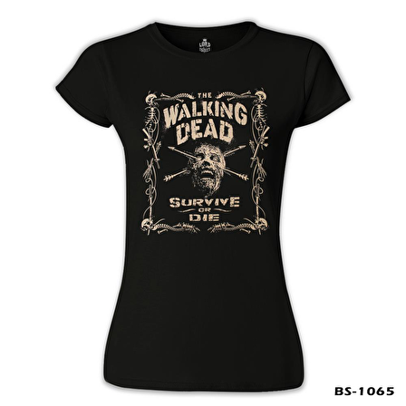 Walking Dead - Survive or Die Siyah Kadın Tshirt