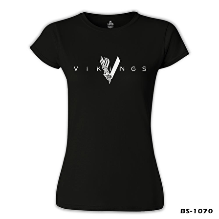 Vikings - Logo Siyah Kadın Tshirt