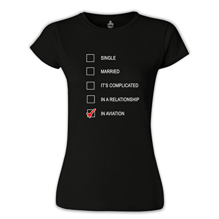 Uçuş - In Aviation Siyah Bayan Tshirt
