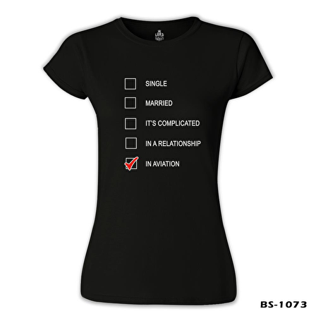 Uçuş - In Aviation Siyah Bayan Tshirt