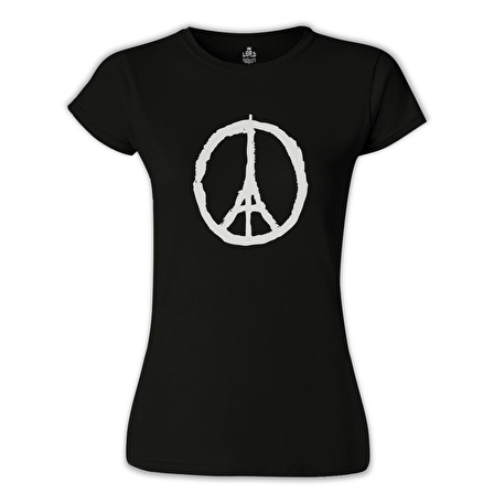 Paris - Peace Siyah Bayan Tshirt