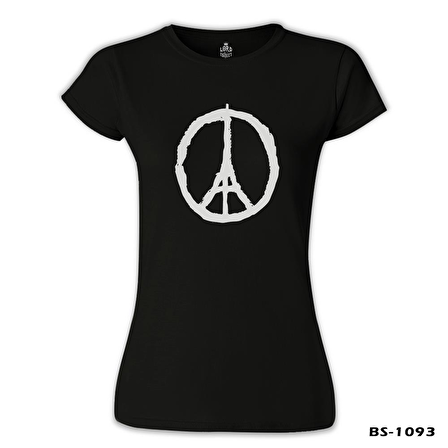 Paris - Peace Siyah Bayan Tshirt