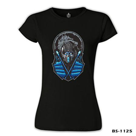 Mortal Combat - Sub Zero Siyah Kadın Tshirt