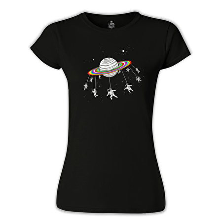 Swing Astronot Siyah Bayan Tshirt