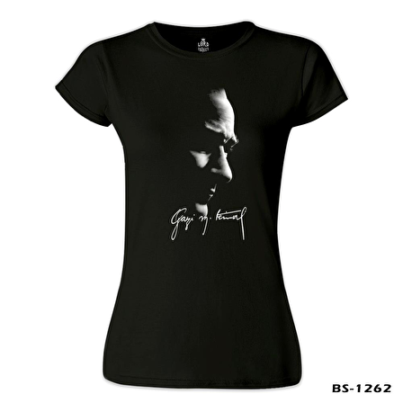 Atatürk - Gazi İmza Siyah Bayan Tshirt