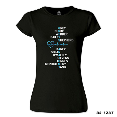 Grey's Anatomy - Grey Siyah Bayan Tshirt