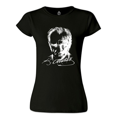 Atatürk - Portre Siyah Bayan Tshirt