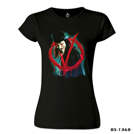 V for Vendetta - Give him a Mask Siyah Bayan Tshirt