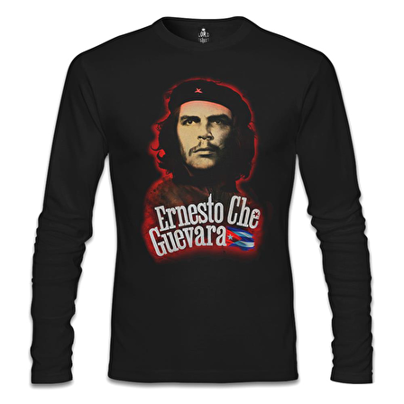 Che Guevara - Flag Siyah Erkek Sweatshirt