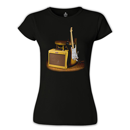 Fender and the Rock 'n Roll Siyah Bayan Tshirt