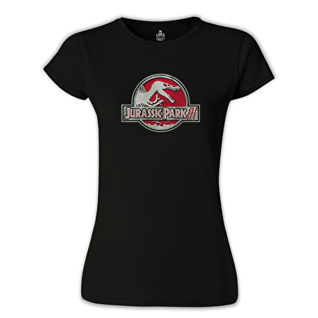 Jurassic Park - Logo Siyah Kadın Tshirt