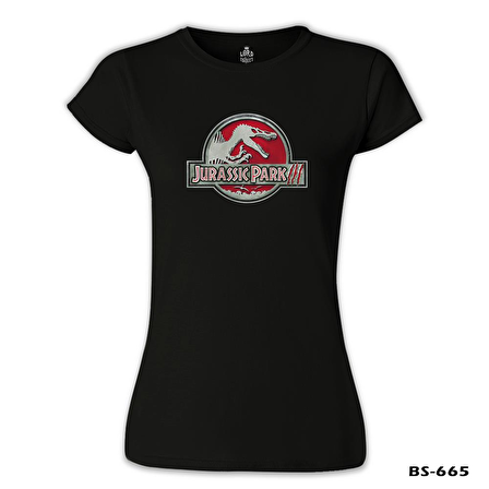 Jurassic Park - Logo Siyah Kadın Tshirt