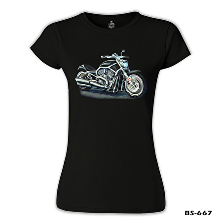 Motosiklet Siyah Bayan Tshirt